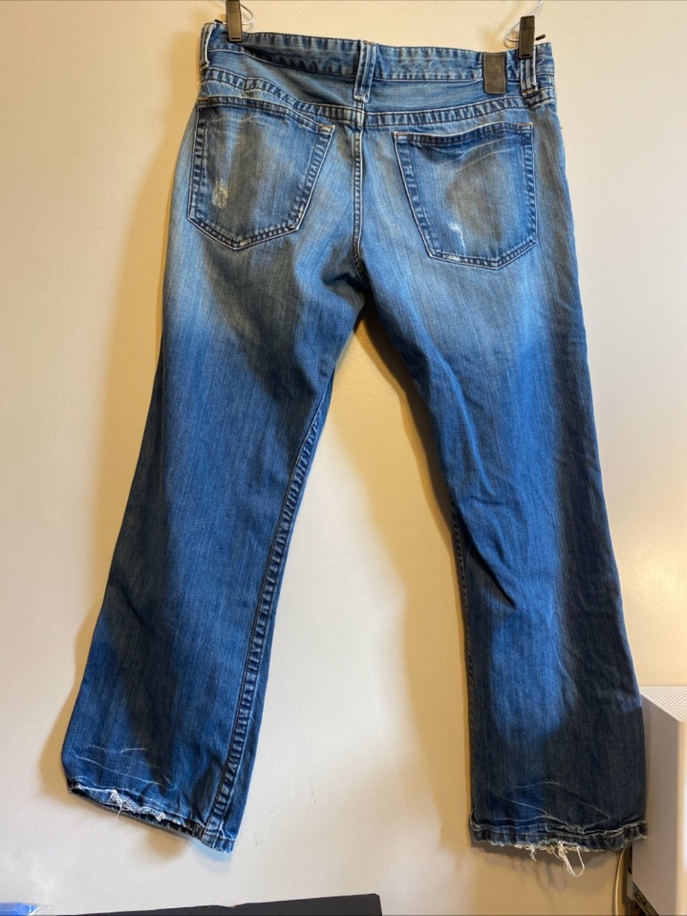 Mens Vintage Distressed Mossimo Supply Co. Hudson Bootcut 5 Pocket Jeans 36x30